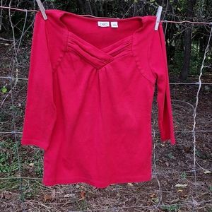 Cato Women's Super Cute Ruched V-neck Top.